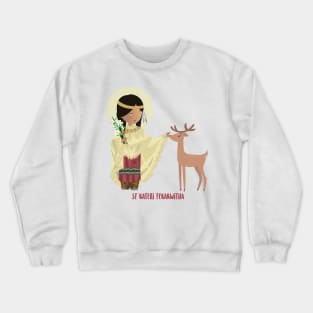 Santa Kateri Tekakwitha con venado Crewneck Sweatshirt